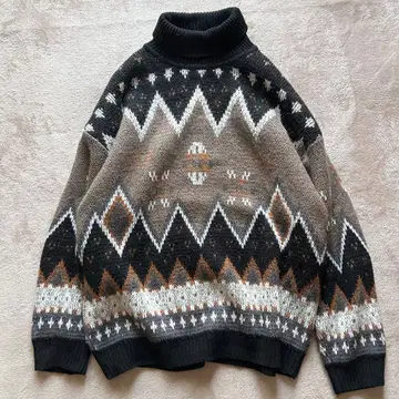 Vintage [ Knock out ] 이탈리아제 터틀넥 니트 큰 사이즈