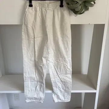 젬블 화이트 와이드 팬츠 허리밴딩 JOHNBULL