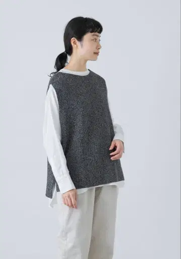 카구레 드라이 코튼 니트 베스트 그레이