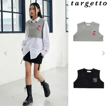 타겟토 블랙 V넥 니트 베스트
