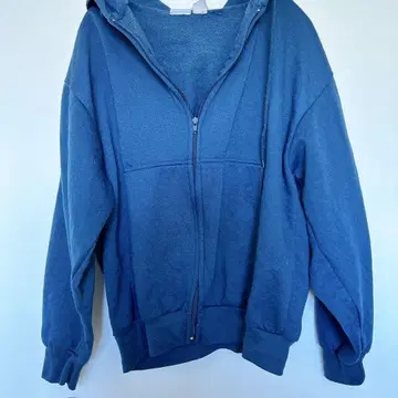 네이비 풀 집업 후드티