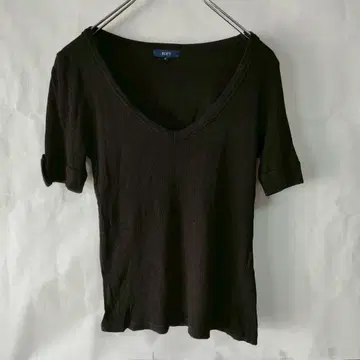 ROPE 로페 반팔 V넥 티셔츠 이너 무지 심플 블랙 M