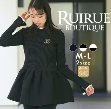 스타일 좋아 보이는 RUIRUE BOUTIQUE 블랙 니트 M