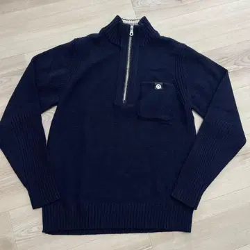 23 HOMME 네이비 하프 지퍼 스웨터