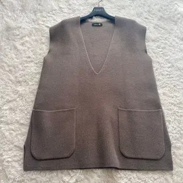 최근 드로어 캐시미어 울 니트 베스트 9G 밀라노 편직 포켓