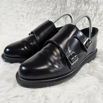 닥터마틴 천연 가죽 블랙 더블 몽크 스트랩 신발 24cm