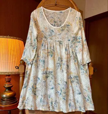 70s 80s 유럽 프랑스 앤티크 구제 의류 빈티지 꽃무늬 원피스