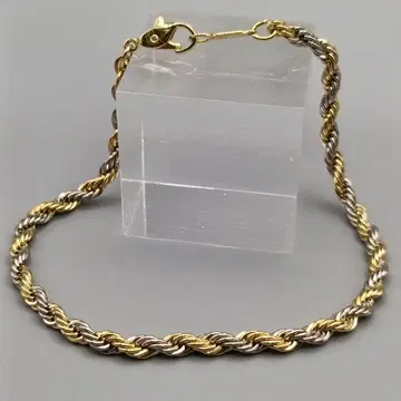 미사용 보관품 투톤 로프 팔찌 ~빛과 그림자가 엮는 세련된 반짝임~ 21