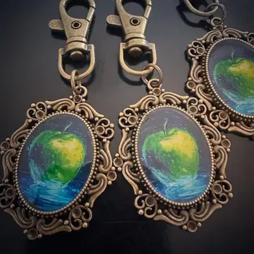 청사과 키링 참 3개 세트 미세스 그린애플 덕질