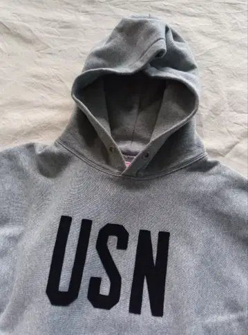 USN 펠트 패치 육중한 후드 맨투맨 리버스 위브
