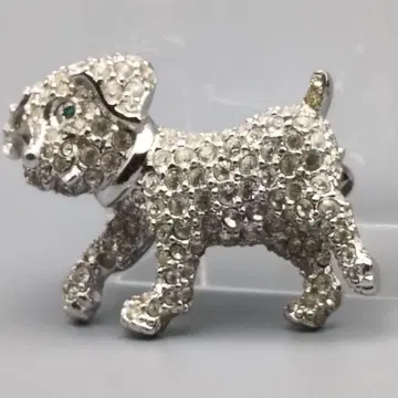 미사용 보관품 개 모티브 브로치 ~반짝임 속에 깃든 사랑스러움~