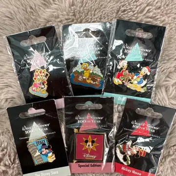 월트 디즈니 100주년 핀 배지 6개 세트