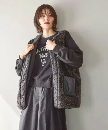 니코앤드 niko and - 모듬 퍼 베스트 차콜 L 새상품