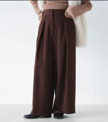 새상품급 B:MING by BEAMS 하이웨스트 와이드 팬츠 브라운 M