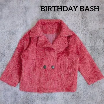 BIRTHDAY BASH 벌스데이 바쉬 샤기 코트 핑크 숏