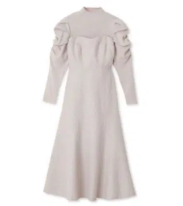 SNIDEL 트위드 도킹 니트 원피스 핑크