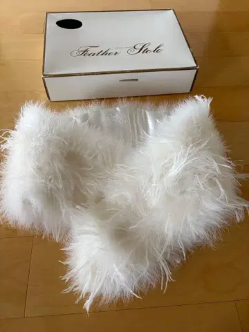 성인식 졸업식 화이트 페더 숄 박스 포함