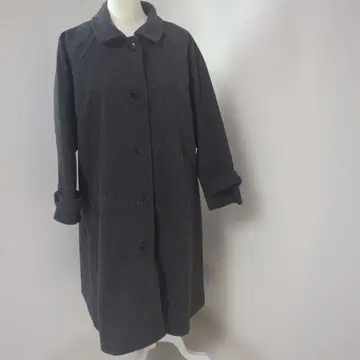 사만사 모스모스 다크 그레이 롱 코트 버튼 프론트