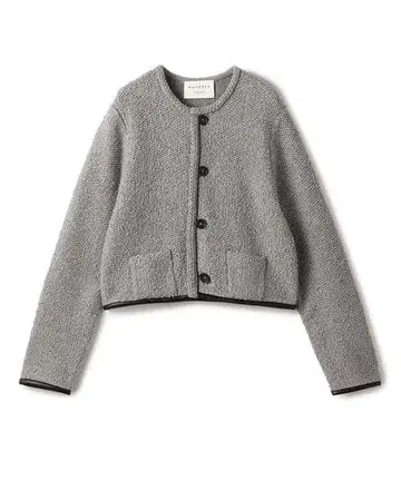 맥피 MACPHEE 파이핑 크루넥 가디건 그레이