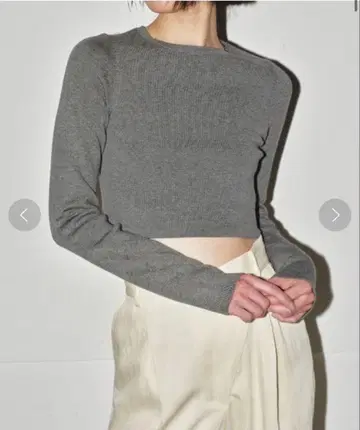 TODAYFUL 그레이 크롭 티셔츠