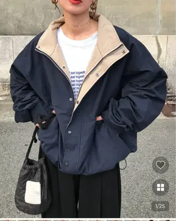 nugu 바이컬러 자켓 네이비/베이지 프리 사이즈