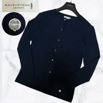 매킨토시 가디건 로고 버튼 램스울 양모 44 블랙