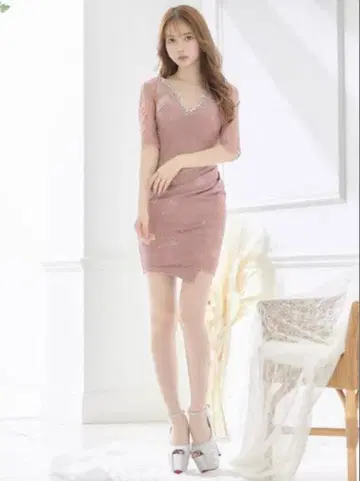 JEWELS by sugar 핑크 레이스 드레스