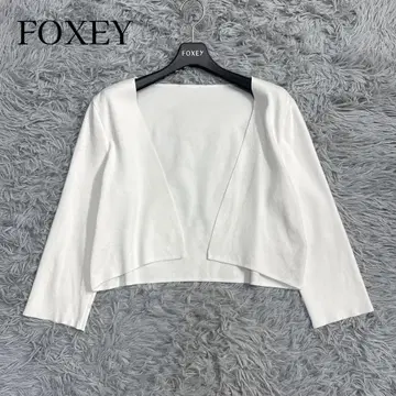 새상품급 폭시 레어 42 사이즈 스퀘어 가디건 볼레로 겉옷 화이트