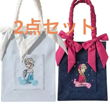 [ 택 포함 미사용 새상품 ] Areeam 엘사 & 안나 토트백 2세트