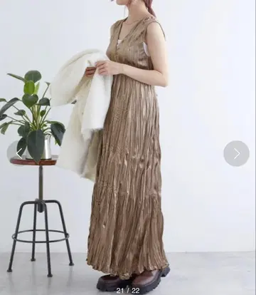 w closet 주름 가공 뒷 리본 카슈쿨 원피스