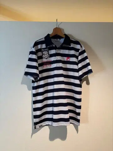 FILA 반팔 피케 셔츠 LL 보더 무늬 컨디션 최상 멋진 남성용 의류
