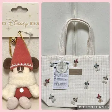 도쿄 디즈니 리조트 리루린린 토트백 봉제 인형 참 빨간색