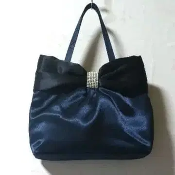 파티백 빅 리본 토트백 네이비