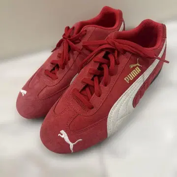 PUMA 레드 스웨이드 스니커즈 레이싱 카트