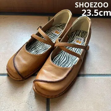 가죽 스트랩 플랫슈즈 23.5cm