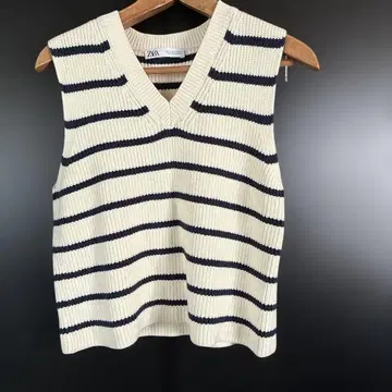 ZARA 스트라이프 니트 베스트 M 가을 봄