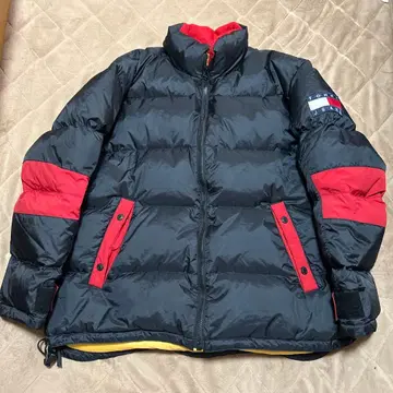 TOMMY JEANS 다운 자켓 블랙/레드