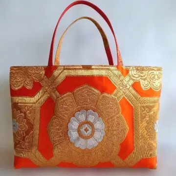 순수 실크 중고 후쿠로 오비 리메이크 A4 토트백