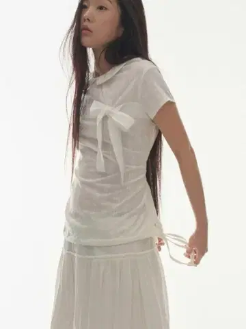 coyseio BOW BLOUSE WHITE