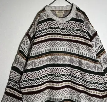 St. John's Bay 세인트존스베이 올 패턴 코튼 스웨터