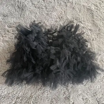 [ matriochk ] 브랜드 프릴 튤 판초 블랙