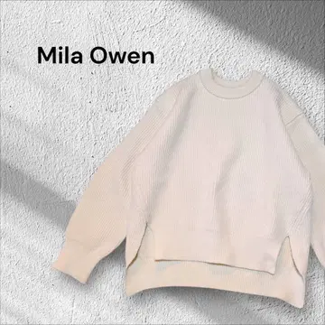 Mila Owen 아이보리 크루넥 스웨터 코쿤 디자인