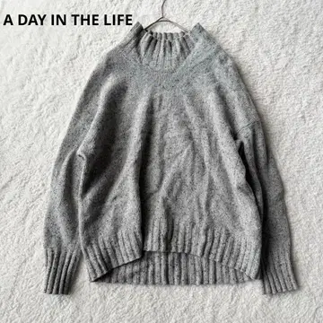 유나이티드 애로우즈 긴팔 니트 스웨터 내추럴 울 혼방 그레이