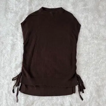 comfyCouture 여성용 슬리브리스 니트 M 린넨 브라운