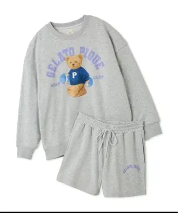 젤라또피케 스포티 베어 쭈리 풀오버 & 쭈리 숏팬츠 세트 새상품