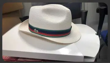 LACOSTE 화이트 버킷햇 남녀 공용