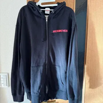 MONOYES 블랙 풀 집업 후드티 L