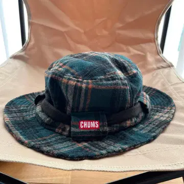 CHUMS 아웃도어 햇 다크 그린 체크