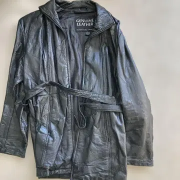 Navarre Leather Company 천연 가죽 롱 자켓