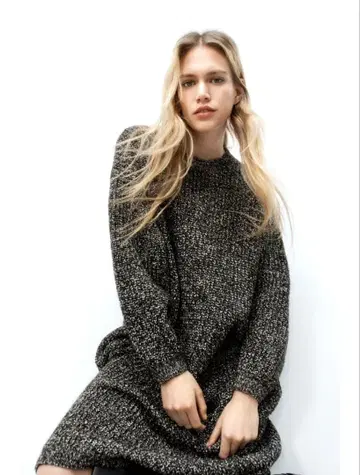 ZARA 오버 사이즈 롱 니트 원피스 새상품 정가 7590엔